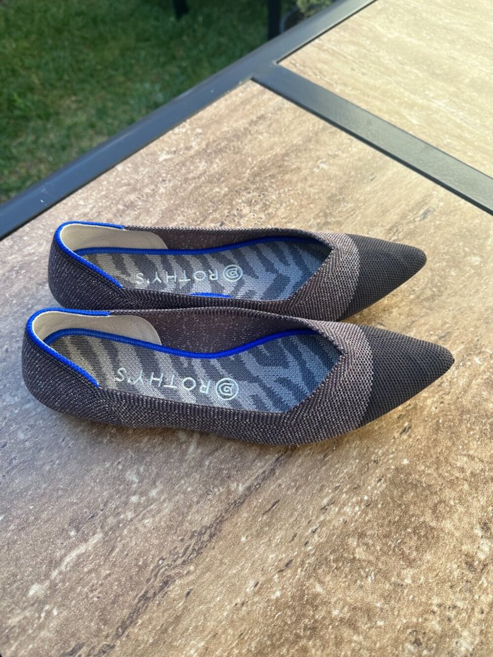 Rothy's The Point Twilight Metallic Captoe Rare Retired Flats - Size 8